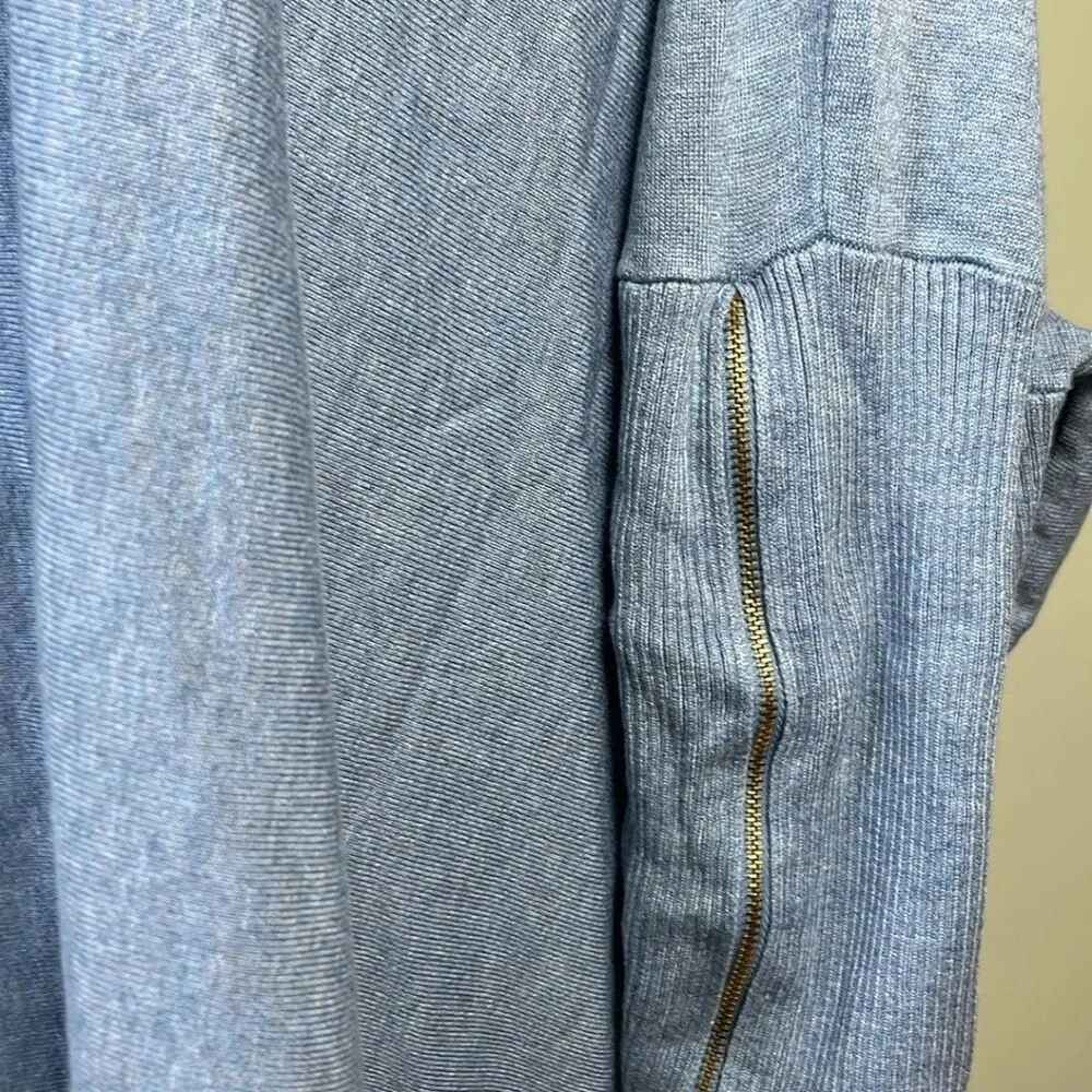 Joseph‎ A Women's Plus XXL Cowl Neck w/Accent Zippers Lt Blue Casual Lagenlook